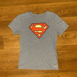 Womens Small Under Armour Heat Gear Superman Short Sleeve Tee Shirt